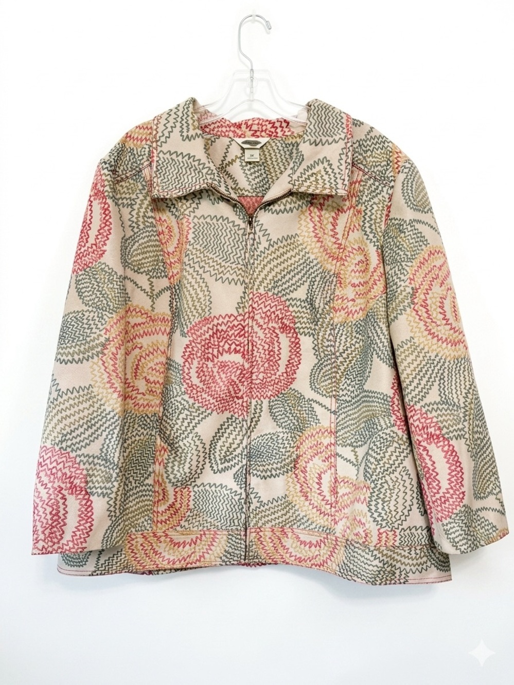 CJ Banks by Christopher & Banks Full-Zip Lightweight Jacket Tapestry Plus 3X